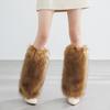 1 Pair Women Boot Cuffs Imitation Wolf Hair Plush Leg Warmers Stage Performances Halloween Christmas Costumes Outfit Accessories