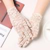 Women Short Goth Party UV Protection Gloves Sunscreen Gloves Bride Lace Gloves Hollow-Out Mittens