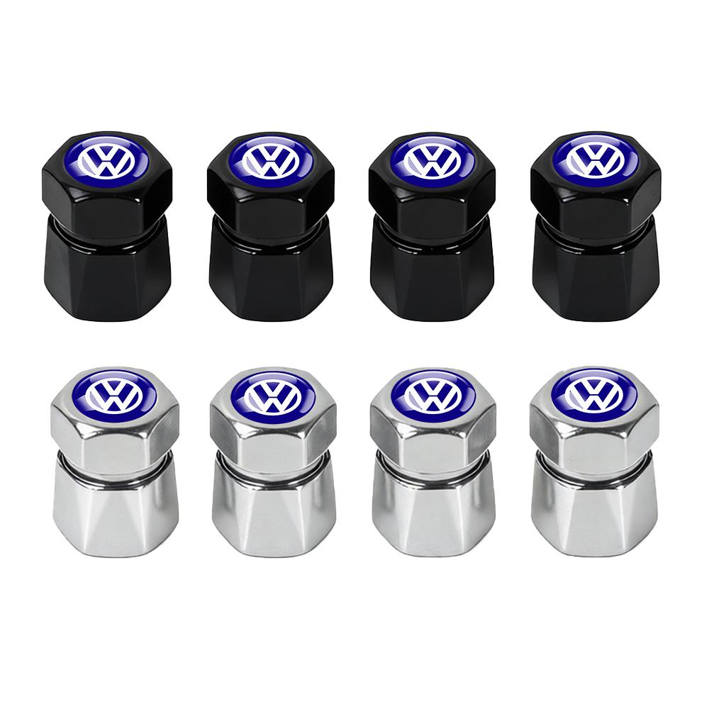 W1523D Metal Car Wheel Tire Valve Stem Caps Exterior Accessories For Volkswagen VW R Polo Passat Rline Golf 4 5 6 Tiguan Jetta GTI