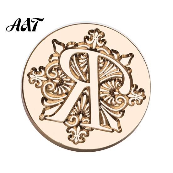 Wax Seal Stamp Head Iris A-Z Initial Alphabet Head, Brass Engraved Stationery Sealing for Wedding Invitations Envelopes Journal Gift Packaging