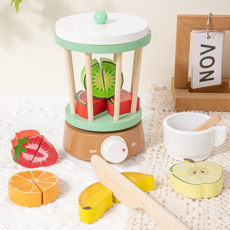 Детский игровой деревянный кухонный набор: Тостер, Миксер, Кофеварка, Соковыжималка Игрушка.