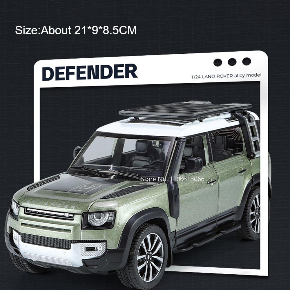 1:24 Alloy Land Rover Defender 110 Models Toys Miniature Cars with Pull Back Light Music Off-road Model for Toddler Kids Gifts
