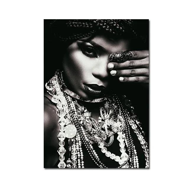 Африканские женщины Холст Живопись Черное Золото Женщина Постер и Принты Скандинавское Настенное Искусство Картина для Домашнего Декора Гостиная Фреска