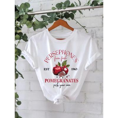 Свободная повседневная женская футболка из чистого хлопка с короткими рукавами и круглым вырезом