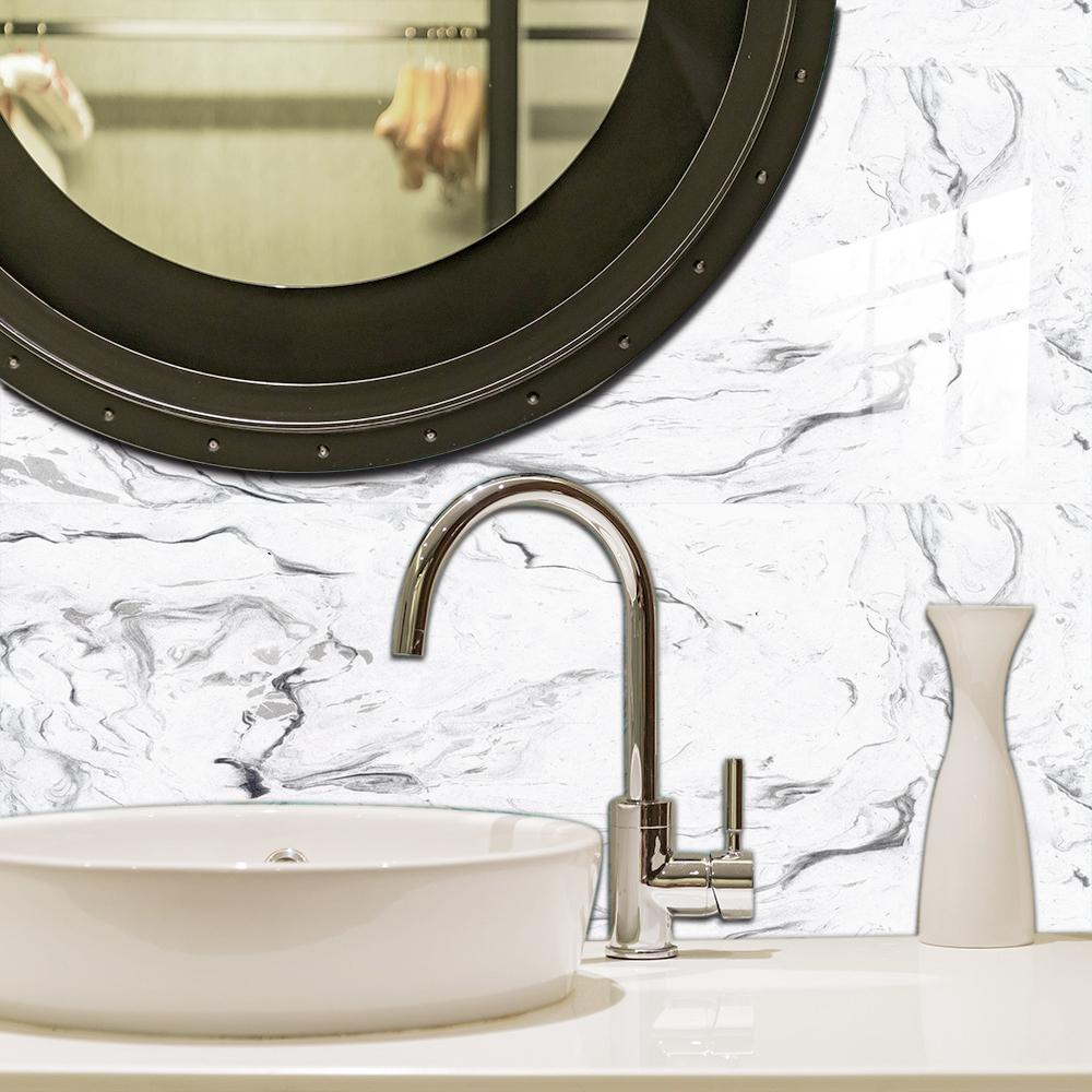 10/15 см белая мраморная текстура, наклейки на плитку, кухонный фартук, маслостойкий шкаф для ванной комнаты, водонепроницаемые наклейки на стены