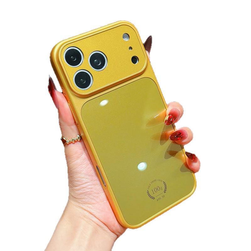 Золотой 17Promax Corning Glass iPhone 16 Защитный чехол: Полное покрытие для Apple 17.
