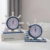 Bedroom Decoration Table Clock Wooden Clock Ornaments In Living Room Mediterranean Navigation Helmsman Clock Table Clock