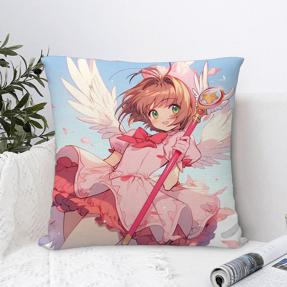 Аниме C-Cardcaptor S-Sakura Наволочка Декоративная для дивана Домашняя Двусторонняя печать Короткий плюш Наволочка Чехол для подушки