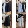 Hanbok Cotton Blend A Line Skirt With Elastic Waist For Casual Spring Wear