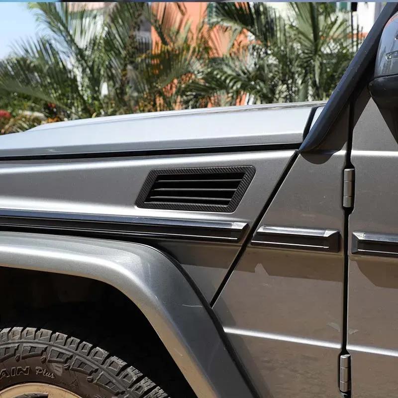 For Mercedes Benz G Class W463 2007-2018 Soft Carbon Fiber Car Styling Fender Flow Outlet Side Air Vents Decorative Sticker