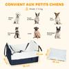 Dog Car Seat, Safety Belt and Attachment, 55 x 46 x 32 cm, Navy Blue