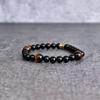 Natural Black onyx and tiger eye bead bracelet Black crystal beaded jewelry for man Stretchable handmade bracelets for boys Gift for him