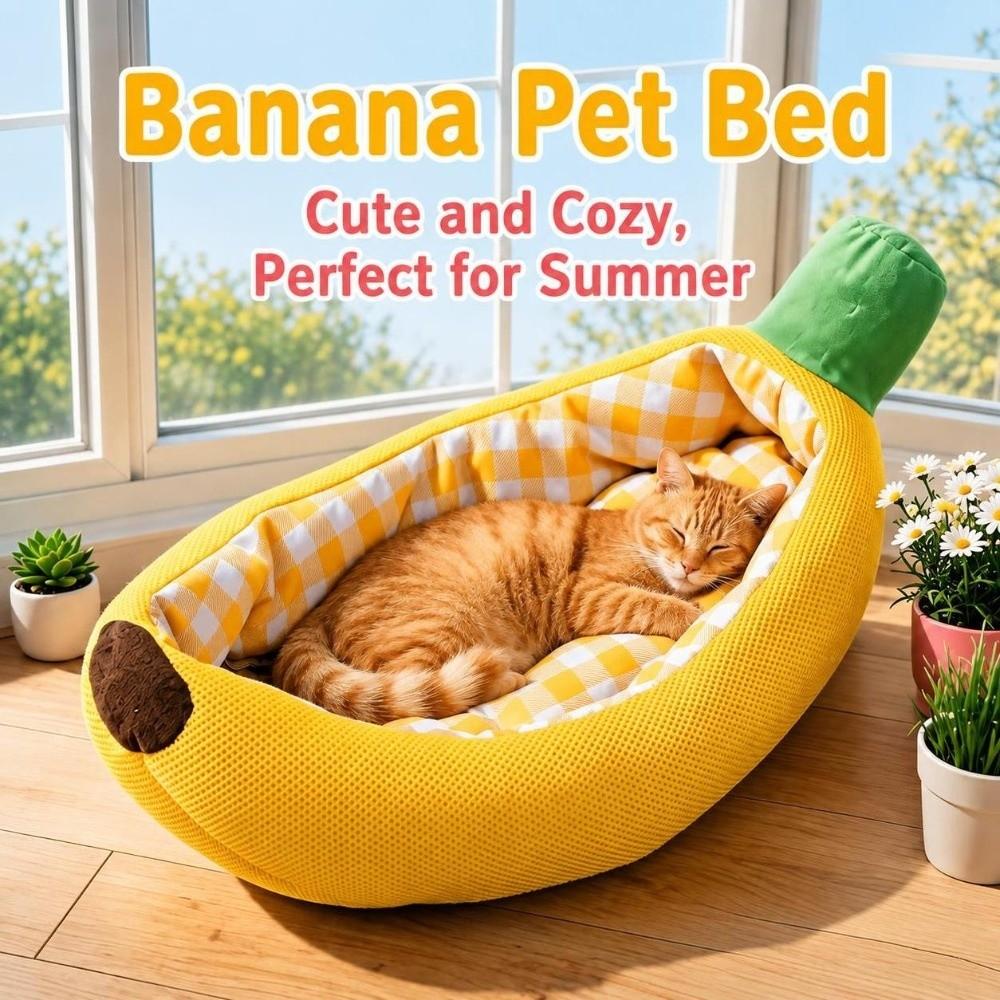 Banana Shape Cat Kennel Plush Soft Pet Bed Funny Dog Kennel Pet Supplies