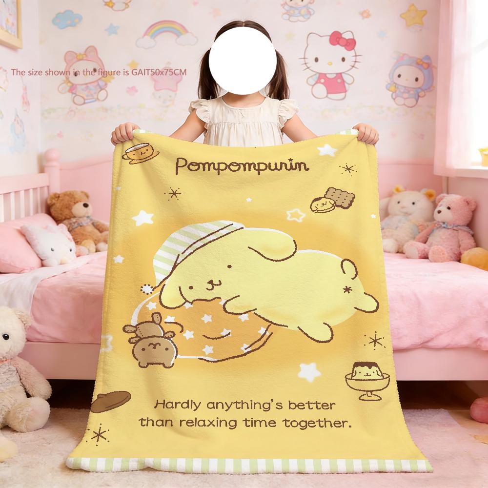 Милое мультяшное одеяло P-PomPom Purin для мягкого пледа на пикник, кровать, диван, домашнюю спальню, уютное, теплое, комфортное