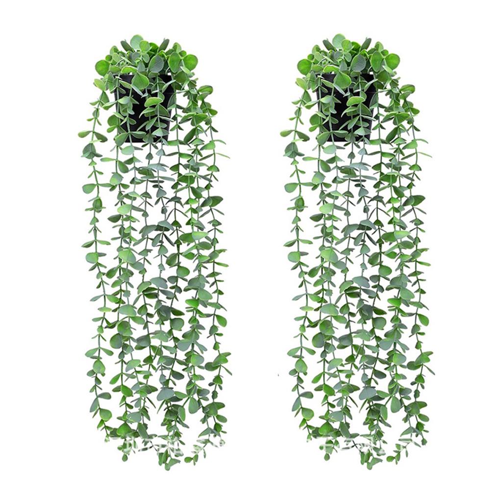 2 шт. Искусственные растения эвкалипта для дома и улицы, натуральная виноградная лоза, горшечное растение, подвесное украшение, декор комнаты