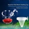 Tapered Hopper Basket Aquarium Red Worm Feeding With Suction Cup Conical Feeder Automatic Feeder