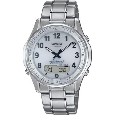 Casio Lineage Солнечные Радиоуправляемые Часы LCW-M100TSE-7AJF Мужские Серебристая Нержавеющая Сталь 10 ATM Водонепроницаемые