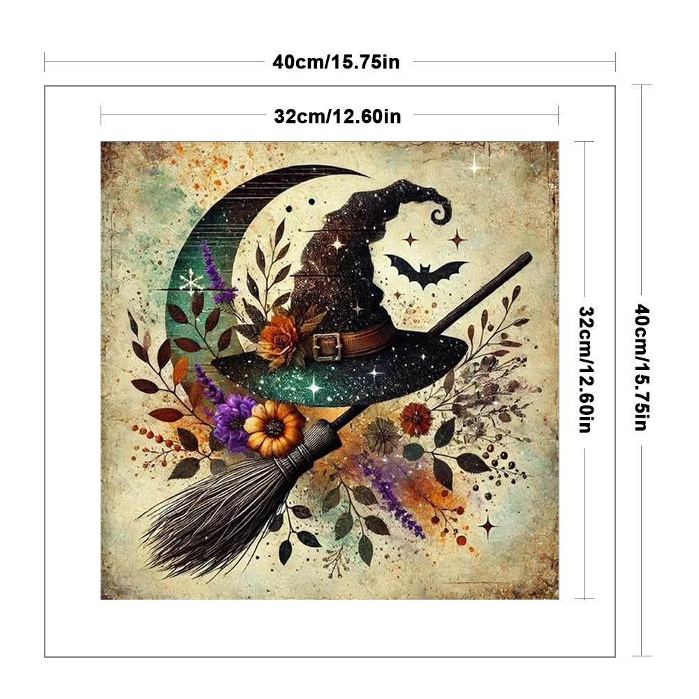 Полная вышивка Эко-хлопковая нить 11 каунт Набор для вышивания крестом «Ведьма» 40x40см