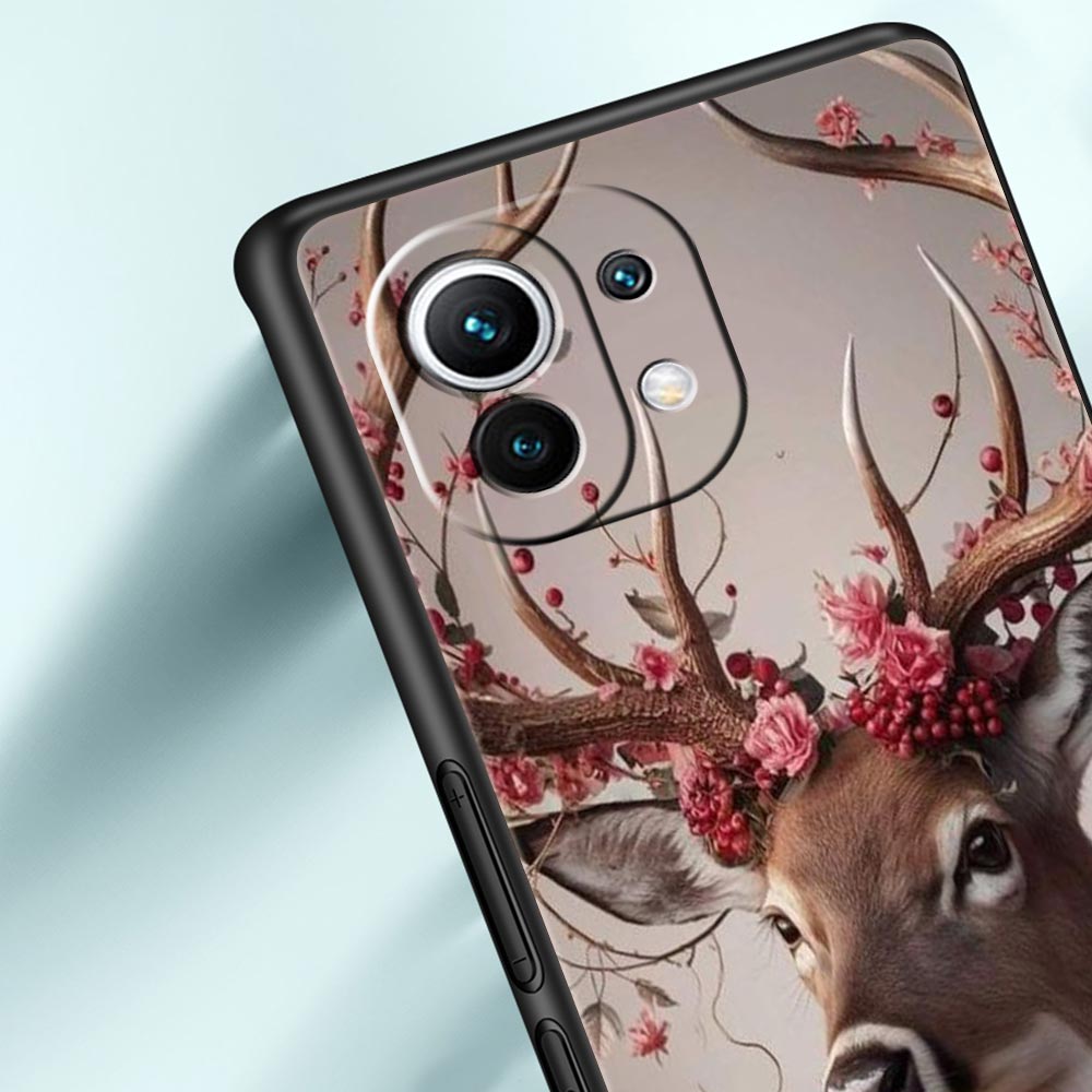 Чехол для телефона с рисунком оленя и личи для Xiaomi Mi 17 Pro Max 15 14 13 12 11 Ultra 15T 14T 13T 12T 11T Pro Lite Мягкий ТПУ корпус