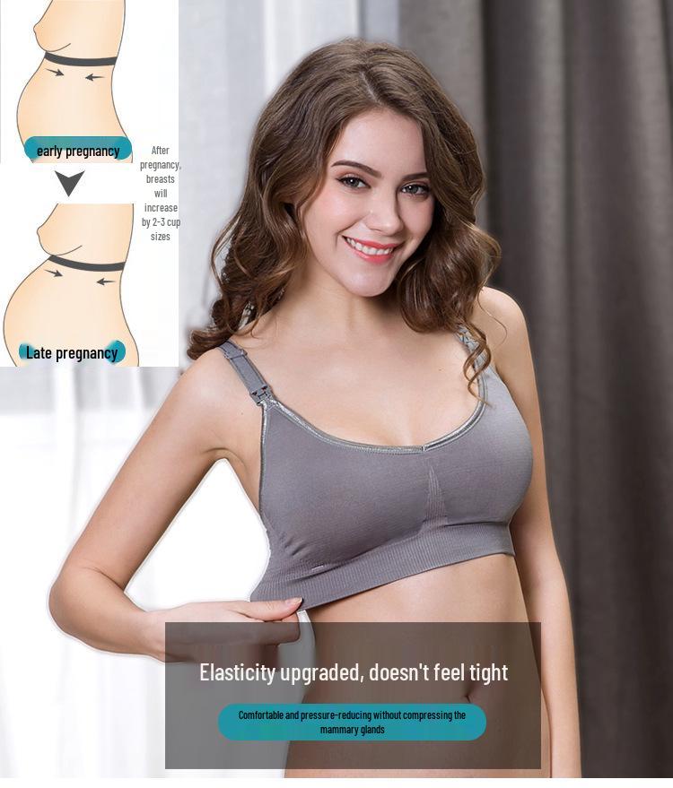 Бесшовный бюстгальтер пуш-ап для кормления и беременности с застежкой спереди - Большой размер, Поддержка против провисания, Послеродовая поддержка и поддержка при грудном вскармливании