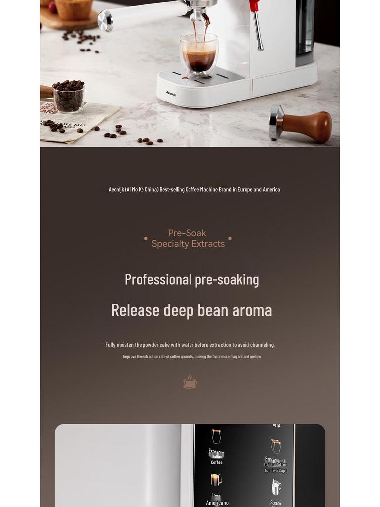 Компактная полуавтоматическая эспрессо-машина с капучинатором для горячих и холодных напитков