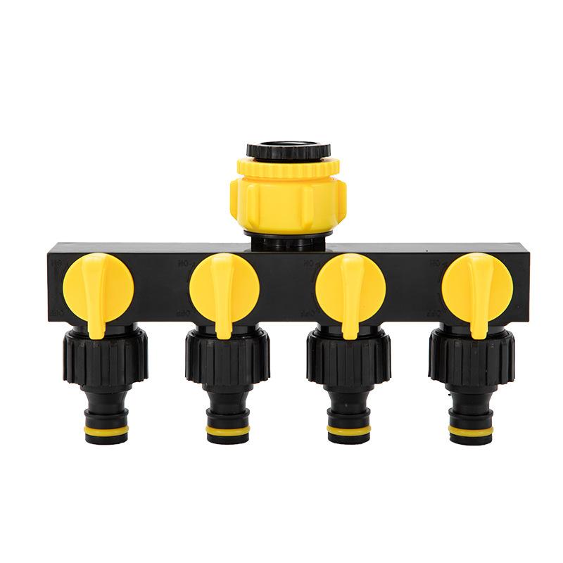 1 шт. Уличный садовый четырехходовой разделитель воды с переключателем Четырехходовой клапан Дверь Один вход Четыре выхода Разделитель воды Переключатель Соединитель-соска