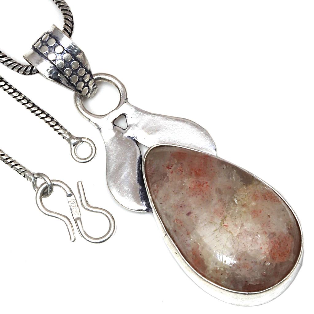 Подвеска Sunstone Gemstone Handmade Gift For HerAntique Silver Jewelry 2"