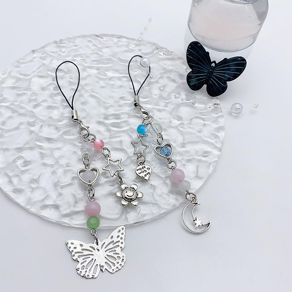 Ремешок для телефона на запястье, брелок со звездой, брелок с бантиком, брелок для телефона в виде сердца, шнурок для телефона от потери, подвесной шнурок для мобильного телефона для женщин