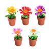 1 комплект, мини-статуя растения в горшке, яркая реалистичная форма, смола, причудливый дизайн, мини-цветок, миниатюрный декор для газона