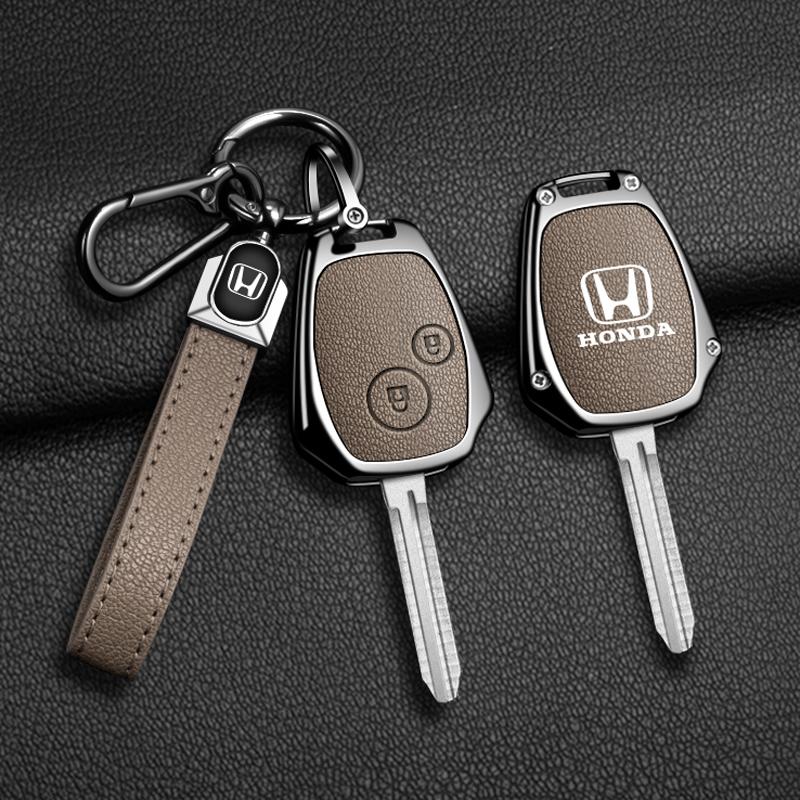Zinc Alloy Leather Car Remote Key Case Cover For HONDA Accord CRV Pilot Civic 2003 2007 2008 2009 2010 2011 2012 2013 Accessory XE2