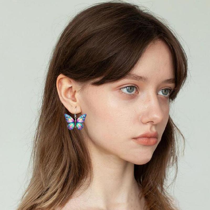 1 пара простых, свежих, темпераментных акриловых плоских персонализированных сережек-бабочек, сделай сам, украшение