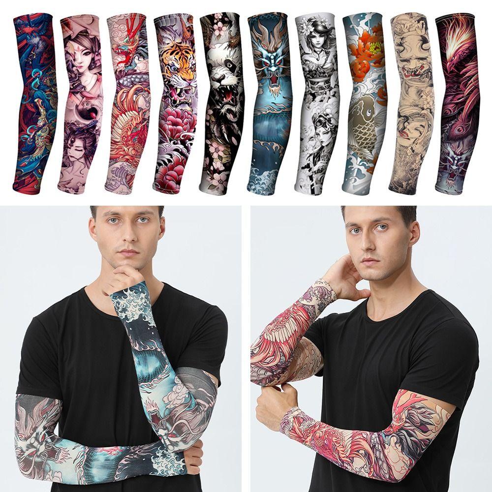 Protection Outdoor Sport Basketball Arm Cover Sun Protection Tattoo Arm Sleeves Flower Arm Sleeves