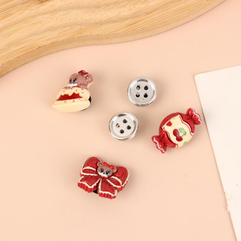 Милая пряжка для обуви в виде торта с вишневыми леденцами, девчачий съемный цветок для обуви, шармы для обуви для обуви с отверстиями, декоративные аксессуары для верха обуви