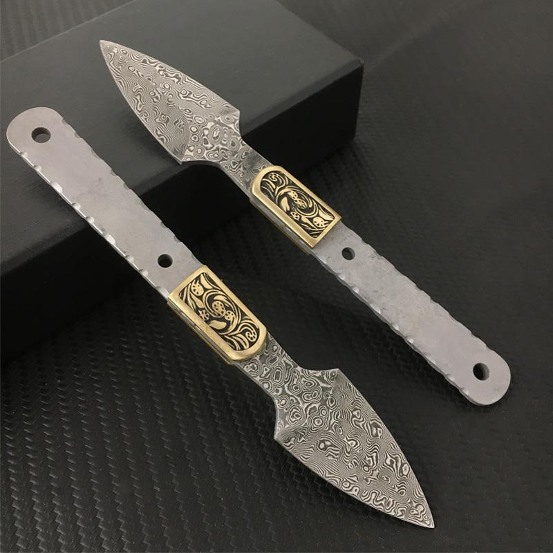 Thousand Layer Damascus Steel Tea Needles Semi-finished Blank Household DIY Teaware Accessories Hand Tool Parts