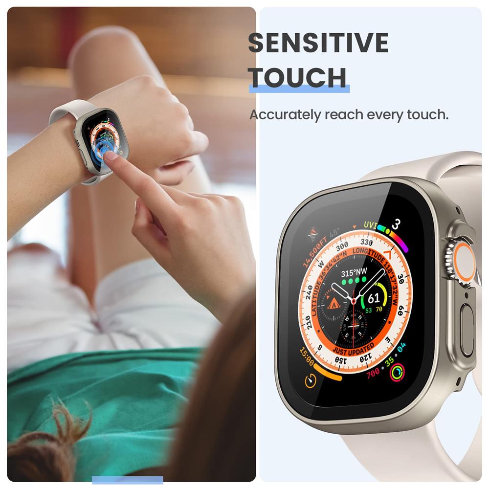 Waterproof Case for Apple Watch Ultra Screen Protector Case 49mm Straight Edge Cover iWatch series 8 SE 7 9 45mm 41mm 44mm 40mm