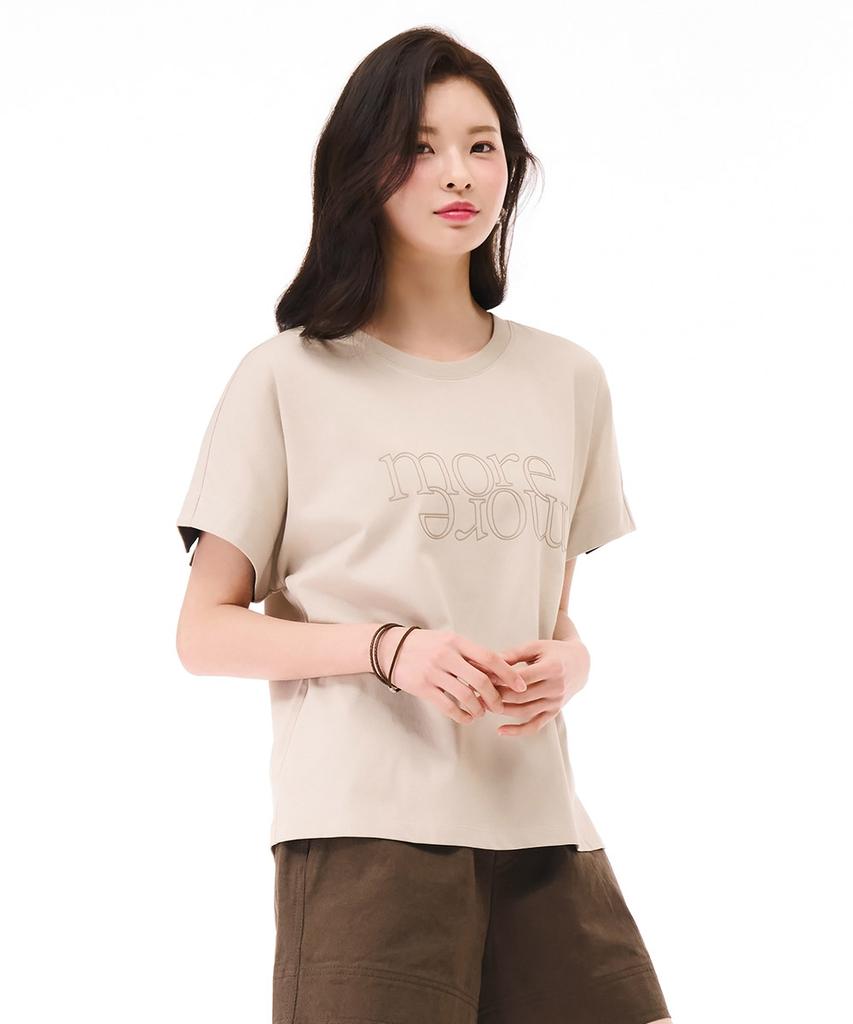 CHASECULT Women'S Dolman Sleeve Color Block Short Sleeve T-Shirt - Beige