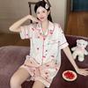 Повседневная пижама женская летняя тонкая женская домашняя кофточка с лацканами для девочек комплект из двух предметов модная пижама женская домашняя одежда