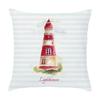 Cartoon Nautical Series Hot Air Balloon Lighthouse Print Pillow Cover Home Room Office Seat Living Room Sofa Cushion Cover