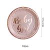 Baby Girl Disposable Tableware Pink Striped Rose Gold Paper Plates Cups Napkins for Baby Shower Birthday Party Decorations