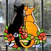 Stained Glass Cats Window Panel Stained Suncatcher Hanging Ornaments Home Decoration
