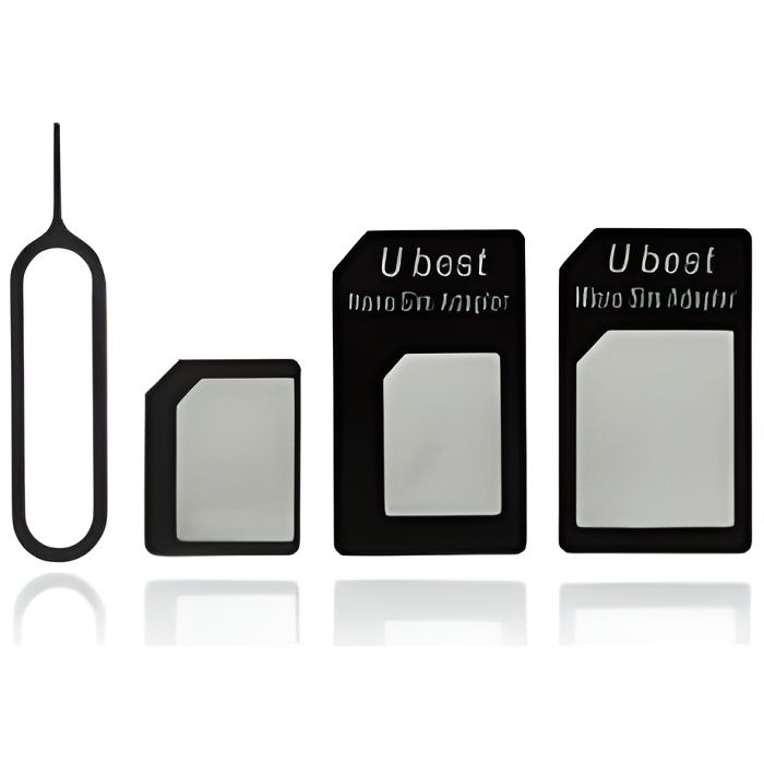 Adaptateur 4 en 1 Carte Nano Sim, Carte Sim
