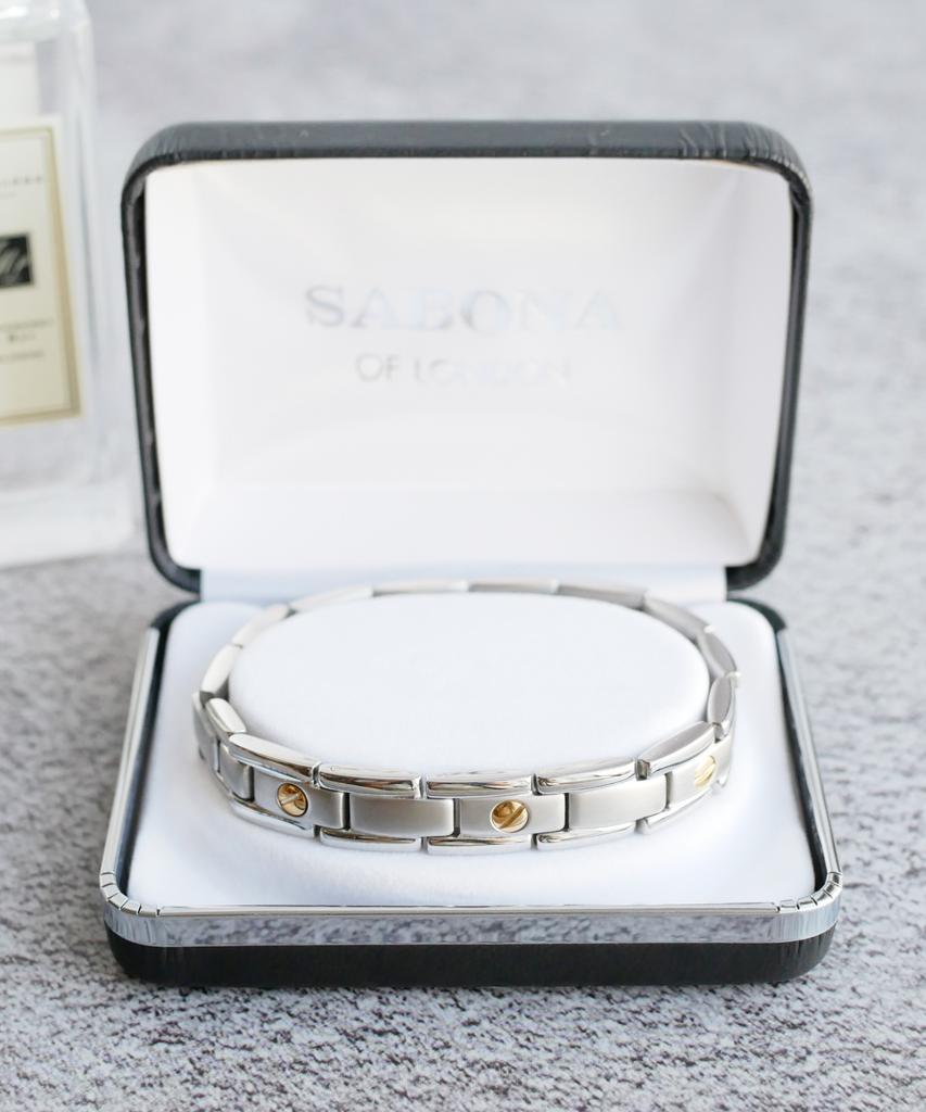 Sabona London 327 Executive Nailhead Duet Magnetic Bracelet