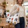 Cute Cartoon Puppy Printed Tote Bag Portable Daily Casual Shoulder Handbag for Ladies Outdoor Shopping Travel Carry Bag