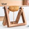 Wood Yarn Spindle for Crochet Wooden Holder, Rotatable Portable Organizer Rack, Stable Spinner Home Use Mortise And Tenon Frame Dispenser or