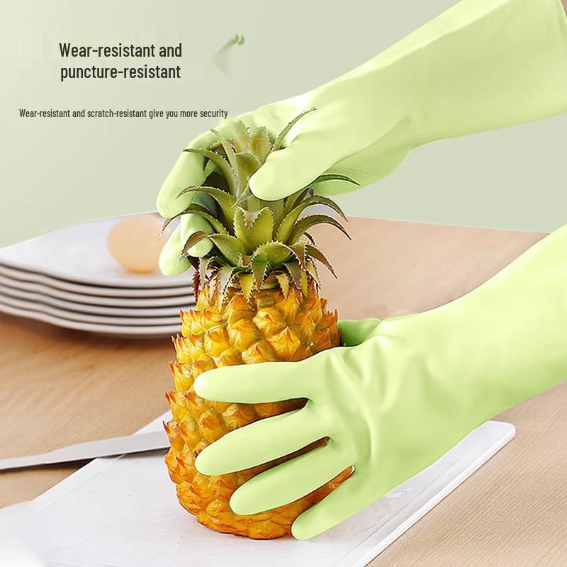 Winter Warm Waterproof Velvet-Lined Rubber Dishwashing and Cleaning Gloves
