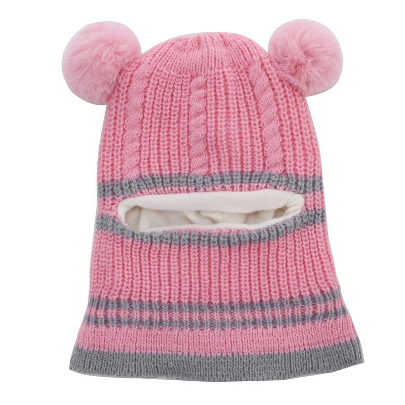 Детская шапка осень и зима плюс бархат толстый теплый шерстяной колпак детский нагрудник защитная шапка для лица высококачественные шапки новая мода