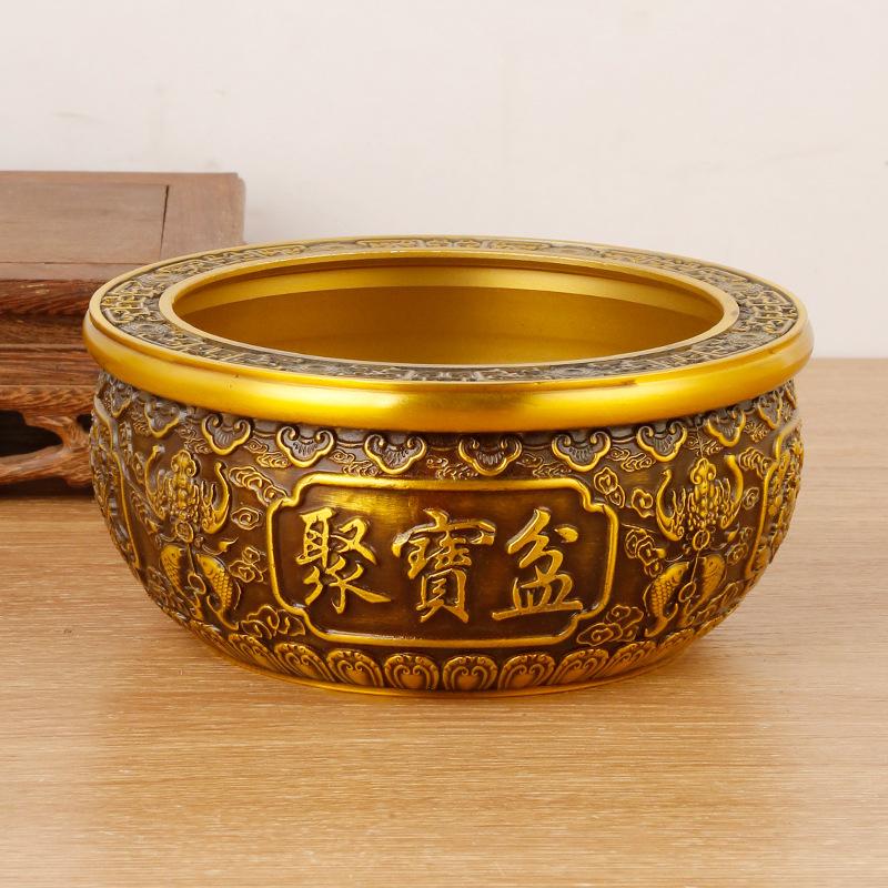 Crafts Universe Золотая Горячая Медь Настольное Украшение Привлекающая Богатство Чаша Сокровищ Ope