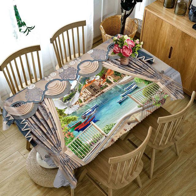 Скатерть Rich Peony с сексуальным цветочным узором Blue Rose, водонепроницаемая, утолщенная, прямоугольная и круглая, для свадьбы