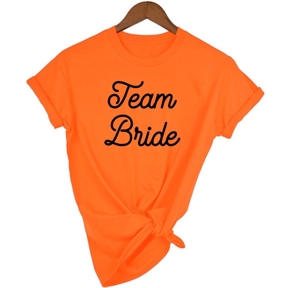Fashion Women T Shirt Bridal Bachelorette Party Team Bride Graphic T Shirt Casual Wedding Female Top