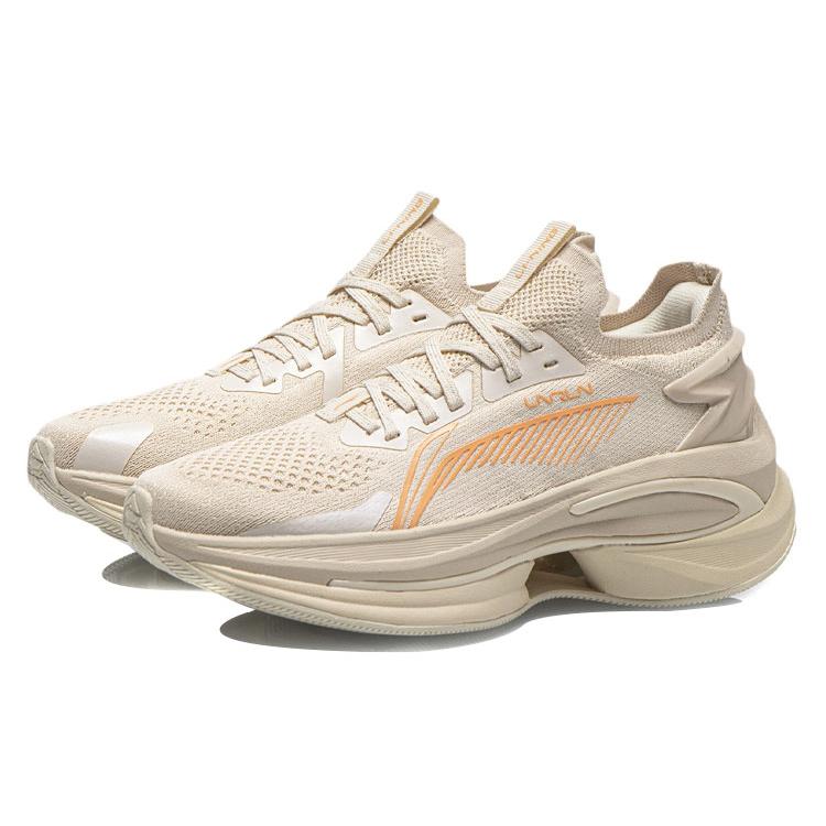 Li Ning WuShi 5S 1.0 Дышащие Низкие Беговые Кроссовки Женские Серый Абрикосовый ARHR210-4